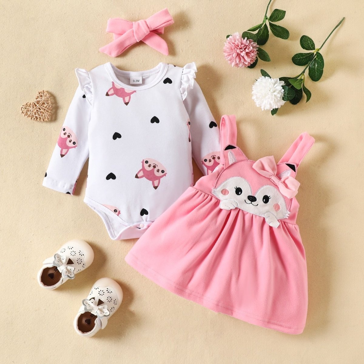 Conjunto Vestido Raposa | 0-18 Meses