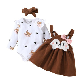 Conjunto Vestido Raposa | 0-18 Meses