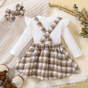 Conjunto Vestido Ursinho Xadrez | 0-18 Meses