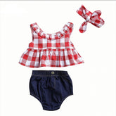 Conjunto Xadrez Jeans | 0-24 Meses