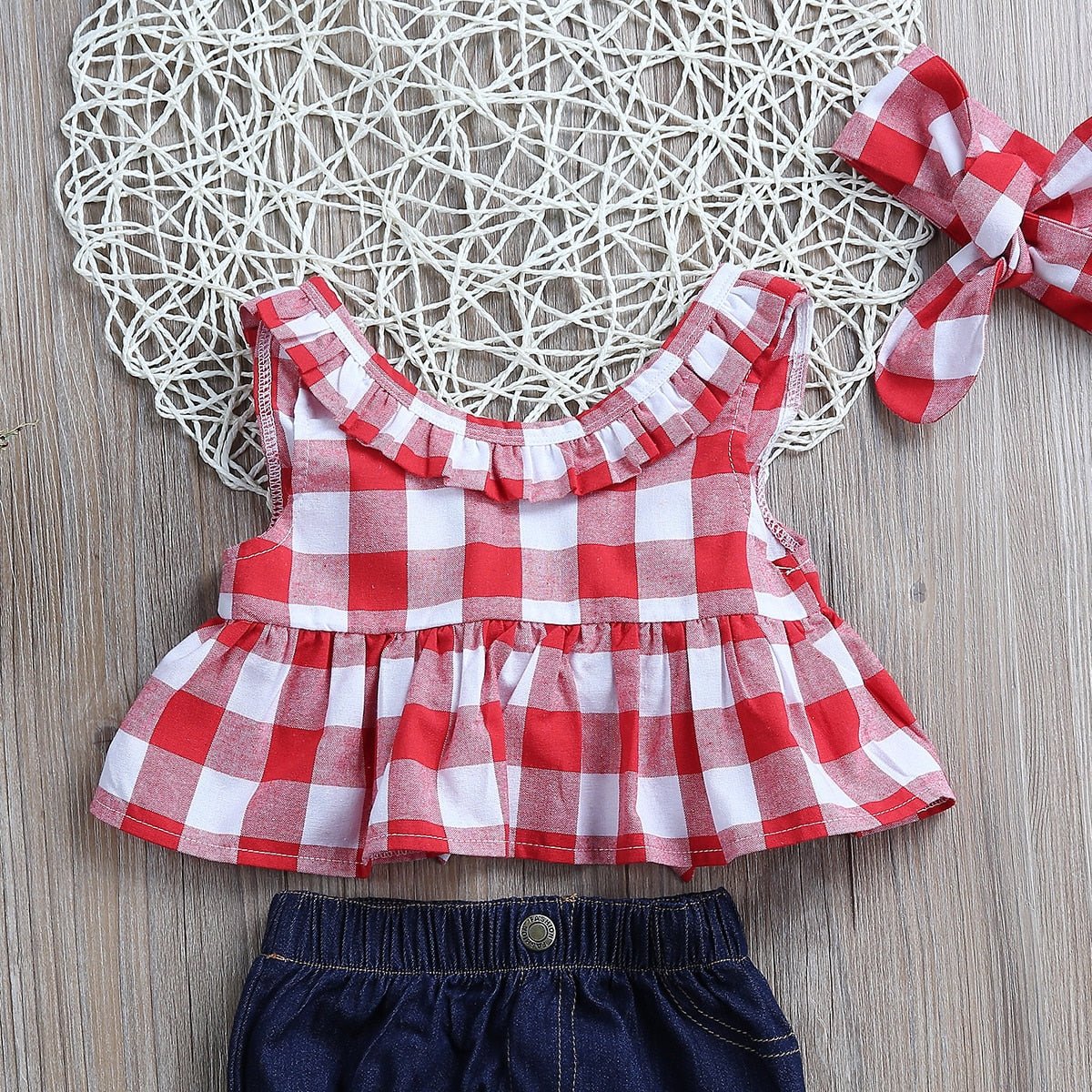 Conjunto Xadrez Jeans | 0-24 Meses