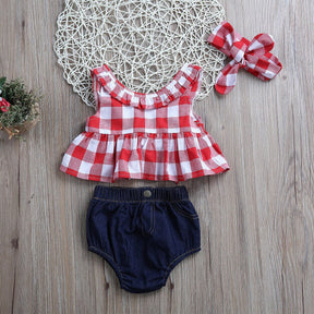 Conjunto Xadrez Jeans | 0-24 Meses