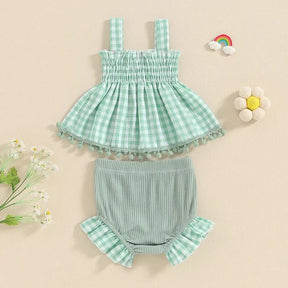 Conjunto Xadrez Shortinho | 0-18 Meses