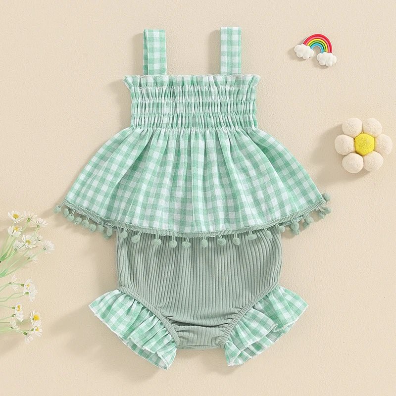 Conjunto Xadrez Shortinho | 0-18 Meses