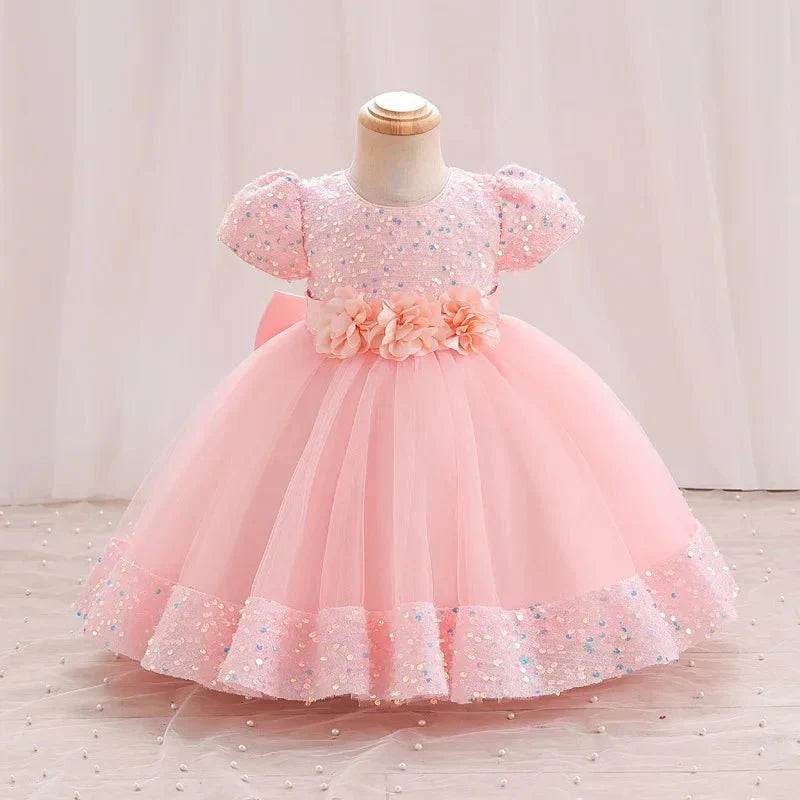 Vestido de Festa Princesa Brilhoso | 6M-5 Anos