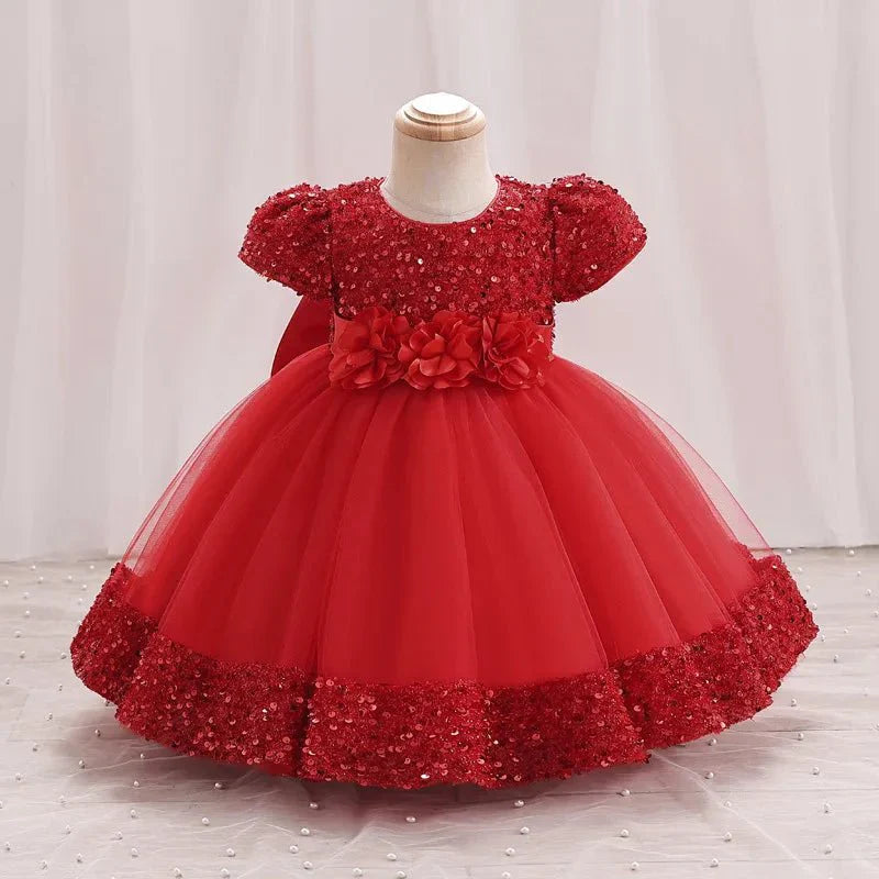 Vestido de Festa Princesa Brilhoso | 6M-5 Anos