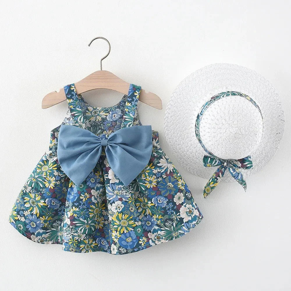 Vestido Flores + Chapéu | 0-24 Meses