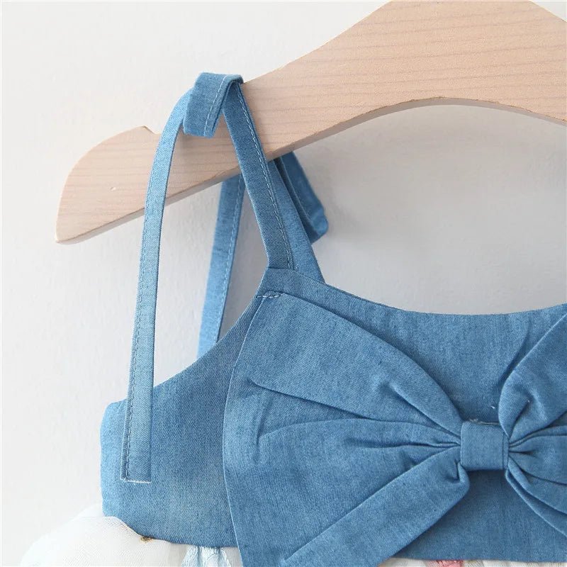 Vestido Jeans Tule Estrela | 0-24 Meses