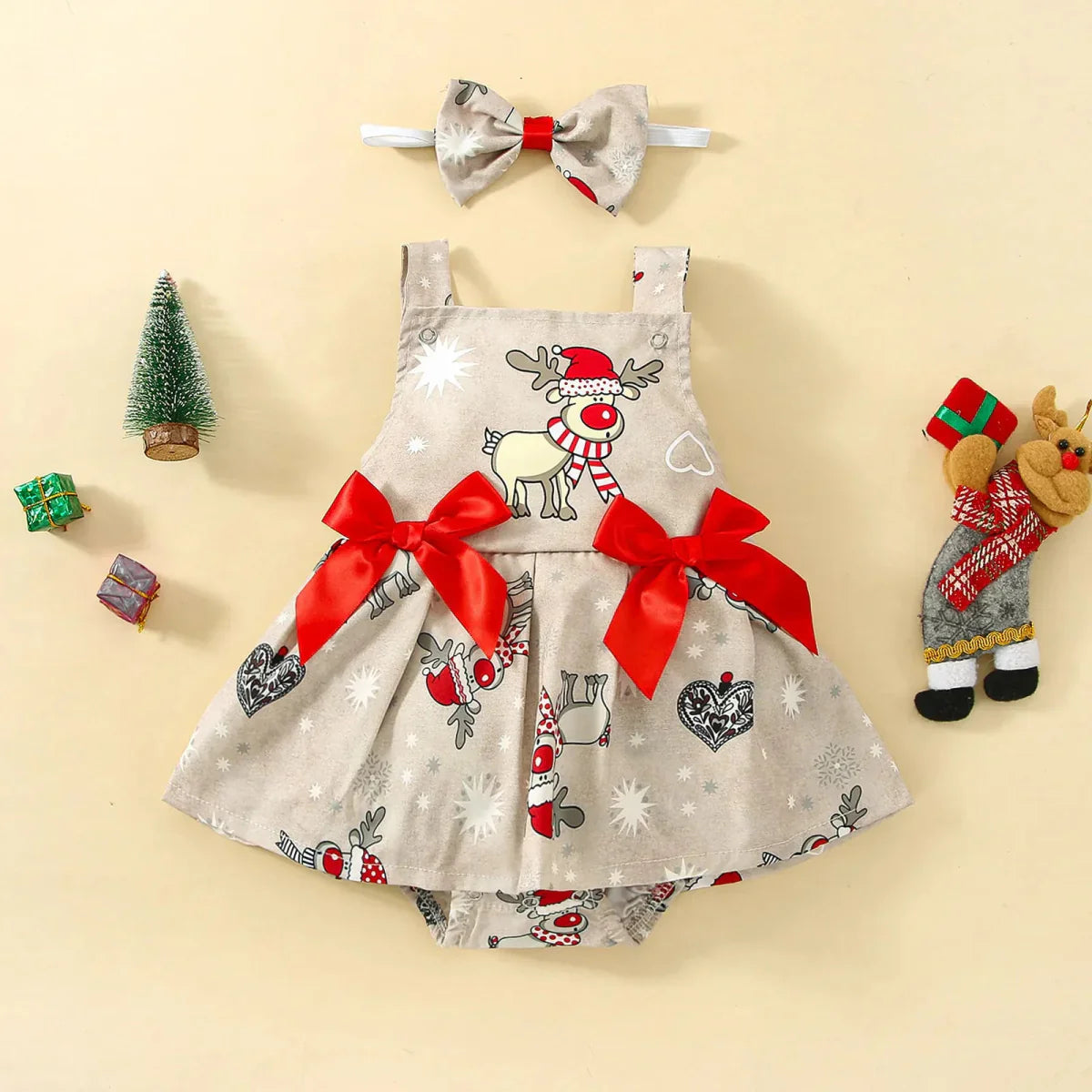 Vestido Natal + Laço | 0-3 Anos