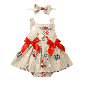 Vestido Natal + Laço | 0-3 Anos