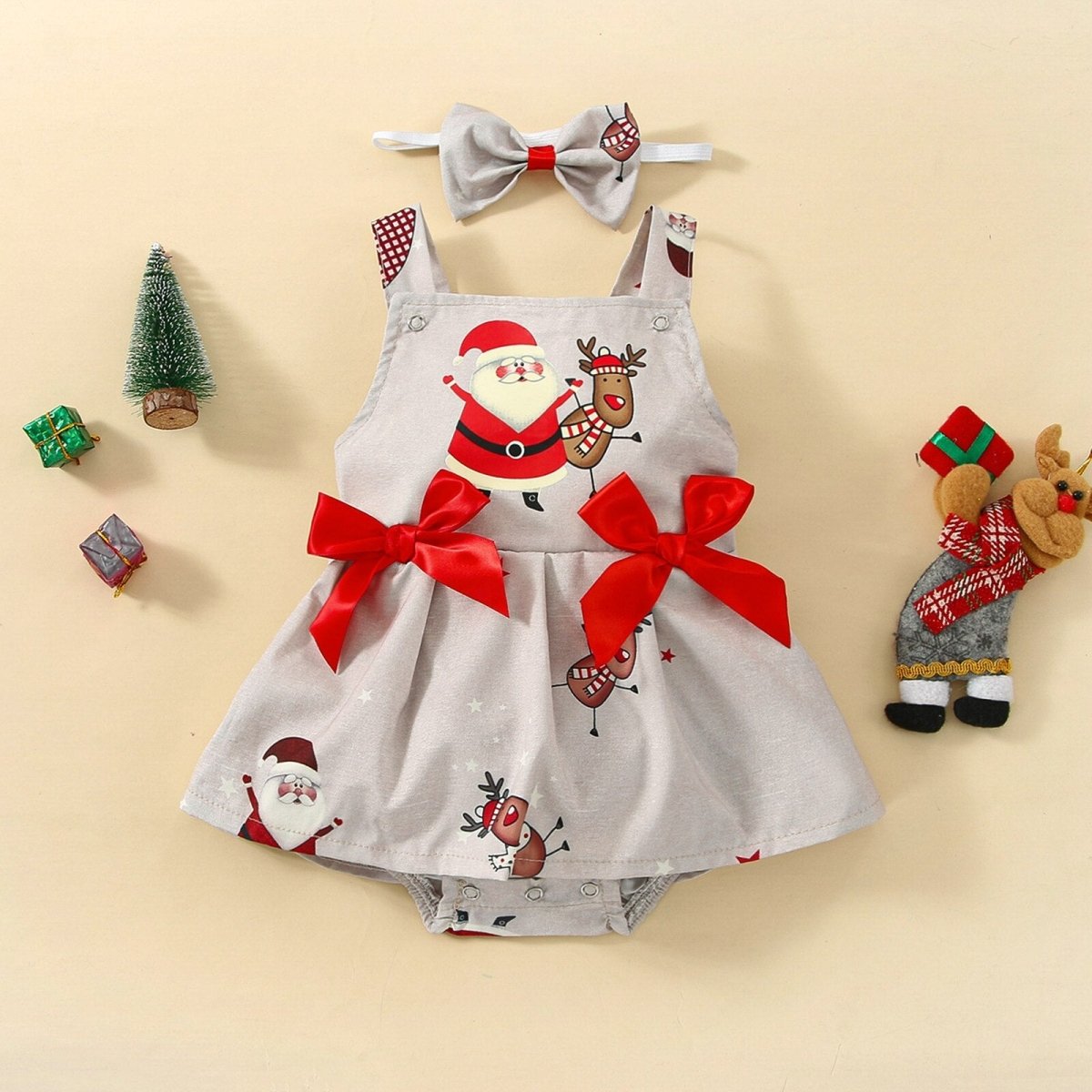 Vestido Natal + Laço | 0-3 Anos