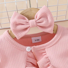 Vestido Tule Bordado + Bolero + Lacinho| 0-24 Meses