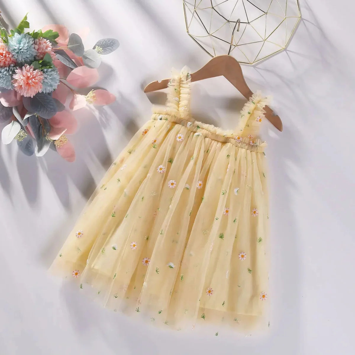 Vestido Tule Flor Minimalista | 6M-6 Anos