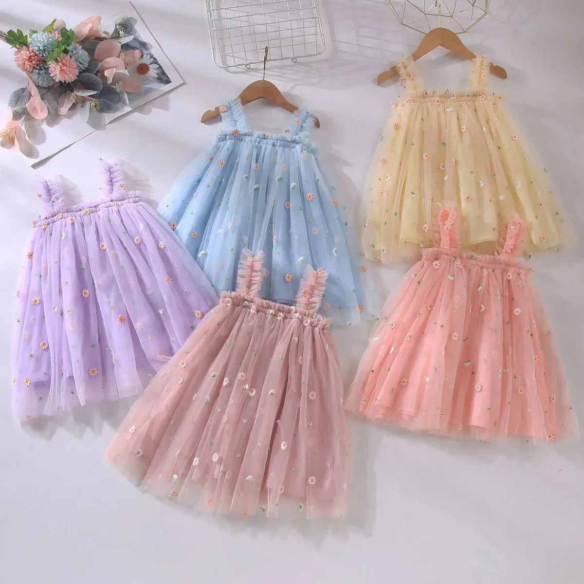 Vestido Tule Flor Minimalista | 6M-6 Anos