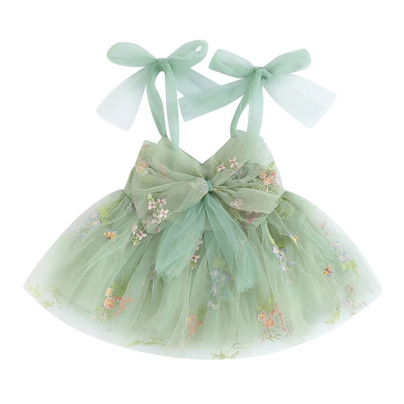 Vestido Tule Jardim Encantado Laço | 6M-3 Anos