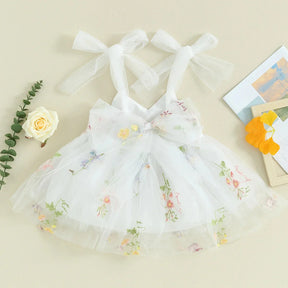 Vestido Tule Jardim Encantado Laço | 6M-3 Anos