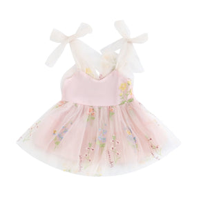 Vestido Tule Jardim Encantado Laço | 6M-3 Anos