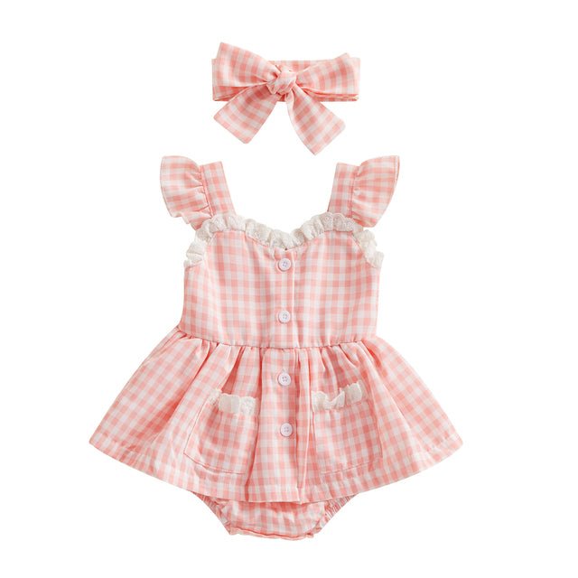 Vestido Xadrez Mocinha Rosa | 0-18 Meses