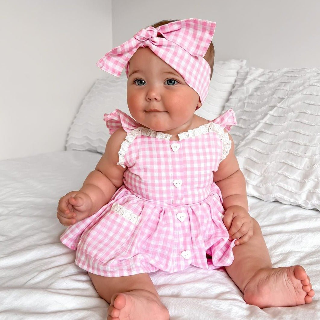 Vestido Xadrez Mocinha Rosa | 0-18 Meses