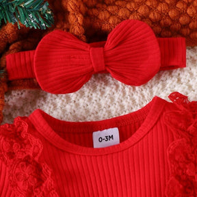 Vestido Xadrez Natal + Laço | 0-12 Meses